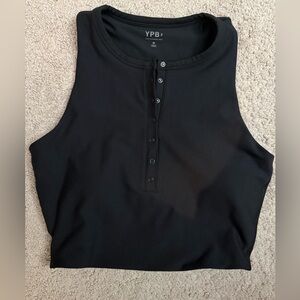 Abercrombie & Fitch Black Cropped Workout Top